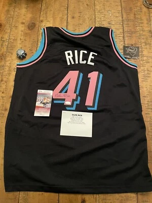Camiseta deportiva autografiada Glen Rice Miami Heat XL con certificado JSA Foto 1 de 3