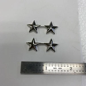 5/8” Silver 2 Star - Police Collar Brass- Pins- NEW - Rank Insignia - Per Pair - Picture 1 of 5