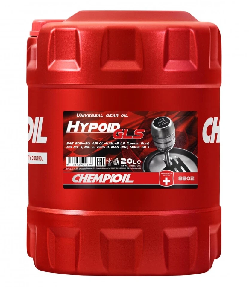 Aceite de transmisión 20 litros CHEMPIOIL Hypoid GLS SAE 80W-90
