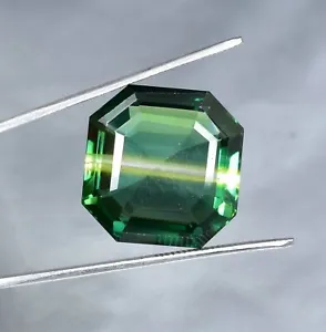 44.80 Ct Natural Bi-Color Flawless Yellow-green Tourmaline Square GIT Certified - Picture 1 of 8