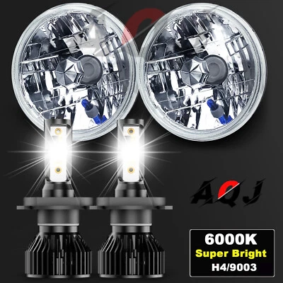 for International Harvester R-Series 2pcs 7" LED Round Headlights High/Low Beam Foto 1 de 4