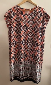 TRENERY PURE SILK PATTERNED SHIFT DRESS SIZE 16 - Picture 1 of 4