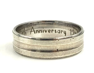 Sterling Silver Ring Size 10 Mens Womens Anniversary Engraved 30th Simple Band - Picture 1 of 6