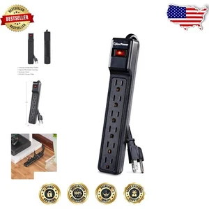 Protector contra sobretensiones esencial, 900J, 6 salidas con cable de 4 pies - Paquete de 6 para máximo... - Imagen 1 de 9