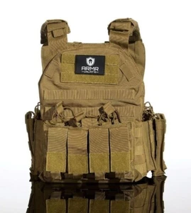 Tactical Vest Plate Carrier w/(2) 10 x12 Lvl 3+AR500 plates- trauma pads-pouches - Picture 1 of 24
