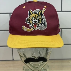 Vintage 90s Chicago Wolves Snapback Hat IHL G Cap Hockey Snap Broken Embroidered - Bild 1 von 15