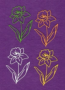NARCISO # 3 tarjetas troqueladas de flores de primavera troquelado - Imagen 1 de 1