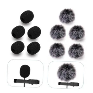 Microphone Cover Furry Windscreen & Foam Cover Set for Lavalier Lapel - Picture 1 of 8