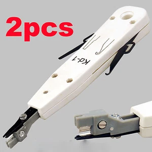 2x RJ45 Corona de Red Ethernet Ajustable Punzón de Impacto Pulsador Herramienta de Placa Facial - Imagen 1 de 3