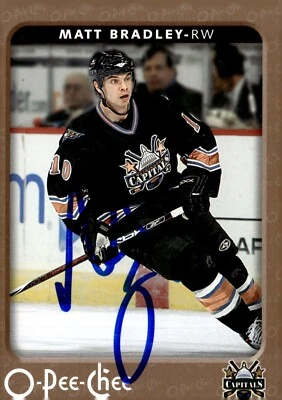 Matt Bradley - Signed 2006-07 O-Pee-Chee Card #499 - Washington Capitals - Image 1 of 2