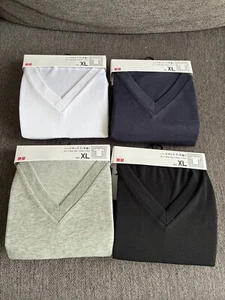 T-shirt scollo a V UNIQLO colore secco XS-4XL bianco/nero/grigio/marino uomo 475376 nuova con etichetta 2025 - Foto 1 di 11