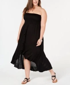 Raviya 3X Plus Size Tube Dress Cover-Up Black New - Picture 1 of 3