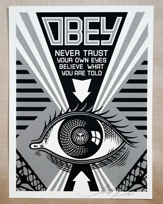 Serigrafía firmada OBEY EYE (NEGRO) - FIRMADA POR EL ARTISTA SHEPARD FAIREY Foto 1 de 4