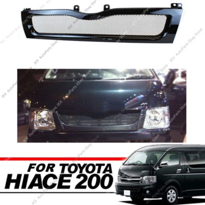 Black Electroplate Honeycomb Front Grille For Toyota Hiace 200 Series 2010-13 - Image 1 of 4