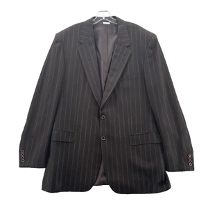 BRIONI Neiman MarcusTraiano Blazer Mens Brown 46L Gold Striped Jacket Wool Coat - Picture 1 of 18