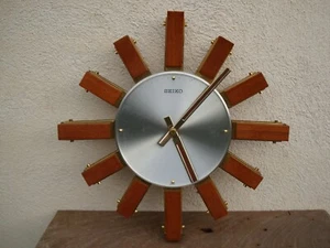 vintage pendule Seiko made in Japon horloge design scandinave années 80 - Picture 1 of 15