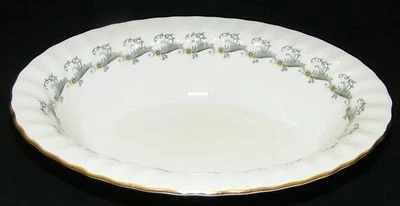 Minton England Ermine Oval Vegetable Bowl - Gold Trim - Image 1 of 3