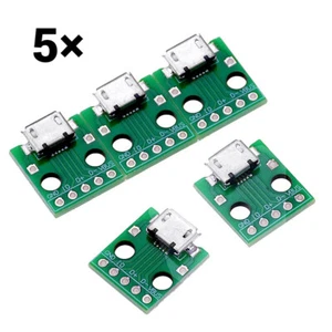 Micro USB Buchse mit Platine Lötbuchse montiert DIP-Adapterplatine 5 Pin Pitch - Bild 1 von 1