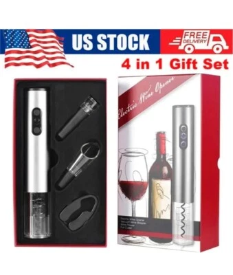 4 in 1 Set Electric Wine Opener Automatic Cordless Wine Bottle Corkscrew Gift  - Изображение 1 из 4