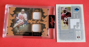 JOE MONTANA GAME USED JERSEY CARD #d33/35 JERRY RICE GAME USED JERSEY CARD 49ers - Picture 1 of 6