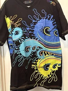 VINTAGE Coogi Mens TShirt Graphic Print on Black Heavyweight Thick Stitch Size L - Picture 1 of 6