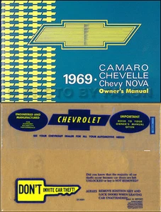 1969 Chevelle Owners Manual with Envelope El Camino SS Malibu Chevy Chevrolet - Picture 1 of 1