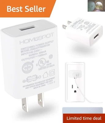 Cargador de pared USB compacto de 1 puerto - Carga rápida y segura para múltiples dispositivos Foto 1 de 4