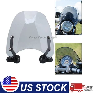 Light Smoke Windshield Wind Deflectors Fit For Triumph Bonneville Bobber 17-2023 - Picture 1 of 23