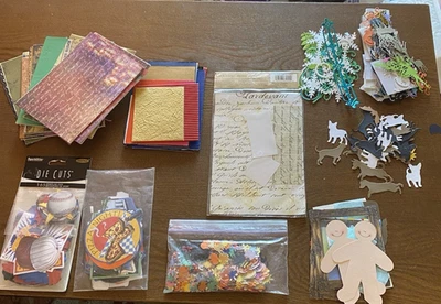 Huge Lot of Die Cuts Punchies 5"X7" Scrapbook Paper & Textured Paper - Image 1 of 4