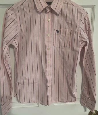 New Abercrombie Boys Shirt Size M Youth Stripes NWOT Button Front Children’s - Image 1 of 4