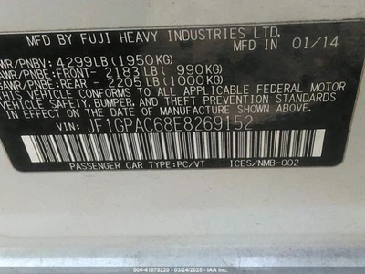 Driver Door Handle Exterior Assembly Rear Fits 15-21 WRX 4680251 Foto 1 de 4