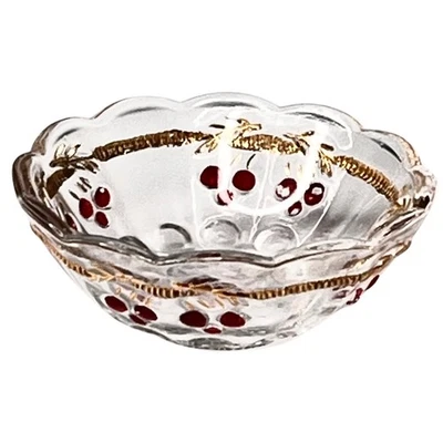 American Girl Mosser Glass Bowl Samantha Victorian Lemonade Saucer Cherries Vtg - Image 1 of 4