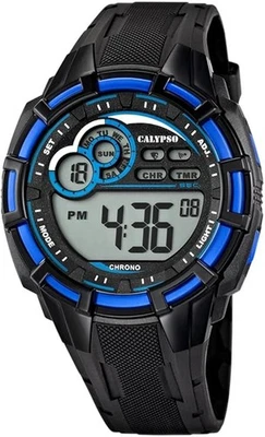 Orologio CALYPSO Flash Time Uomo Digitale Gomma Nero Blu_K5625-2 - Immagine 1 di 2