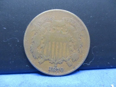1870 Two-Cent Piece VG VERY GOOD 2-Cents condition - Image 1 of 2