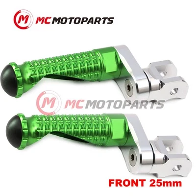 For Kawasaki ZR 550 Zephyr 90-99 98 97 MPRO 25mm Extended GREEN Front Foot Pegs Foto 1 de 4