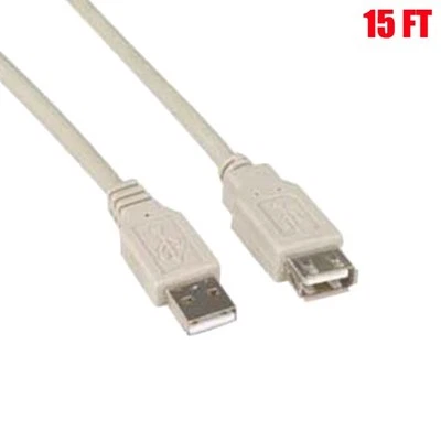 15FT USB Type A Male to Female Data Sync Charge Cable Charging Extension Cord - Image 1 of 2