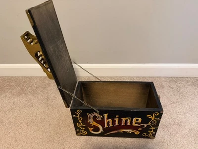 Vintage Wooden Shoe Shine 5 Cent Box - Image 1 of 4