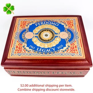 Perdomo Legacy Robusto Nicaraguan Maduro Empty Wood Cigar Box 8" x 6.25" x 3.25" - Picture 1 of 12