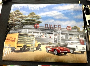 Coca Cola DINER 20x16" Neu in Verpackung 1995 Ready to Hang Galaxy Pictures MADE USA - Bild 1 von 3