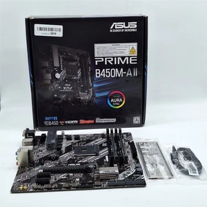 ASUS Prime B450M-A II AMD AM4 Micro ATX Motherboard, 128GB DDR4 -NOT WORKING- - Zdjęcie 1 z 5
