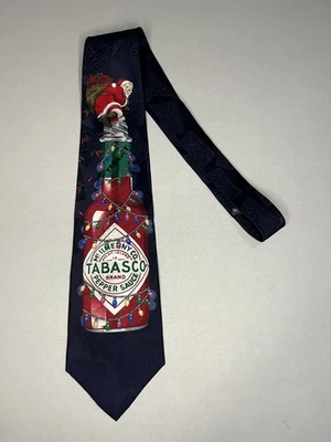 Salsa de pimienta TABASCO - Corbata de Navidad para hombre - Papá Noel y luces en botella - 56" Foto 1 de 4