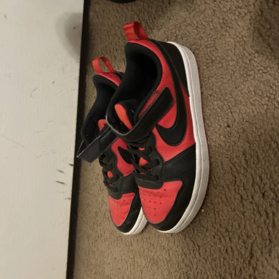 Nike Court Borough Low Recraft PS Black Red Kids Preschool Casual 1y DV5457-600 - Image 1 of 4