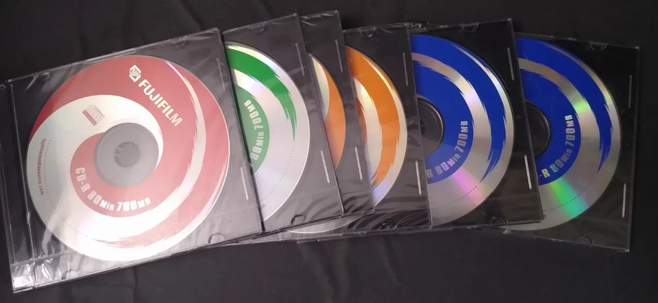 6 Fujifilm 700MB 80-Min CD-R Discs - Data, Music, Backup - Jewel Cases | NEW - Image 1 of 1