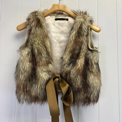 Chaleco Ellison Mujer Boho Festival Indie Recortado Imitación Piel Talla S Corbata Reciclada Foto 1 de 4