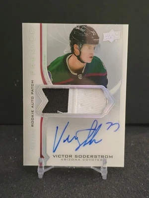 2020-21 Upper Deck Premier Rookie Auto Patch Victor Soderstrom /249 RC #AR-VS - Image 1 of 4