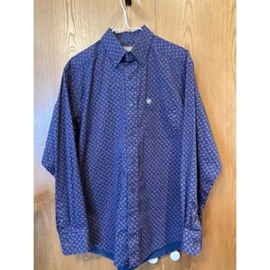 Ariat Paisley Print Button Down Hemd Herren Medium M Western dunkelblau - Bild 1 von 3