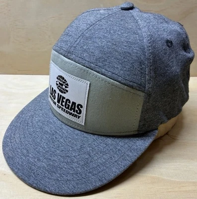 Las Vegas Motor Speedway Fitted Hat Gray Heather Racing Patch Cap Stretch Fit - Image 1 of 4