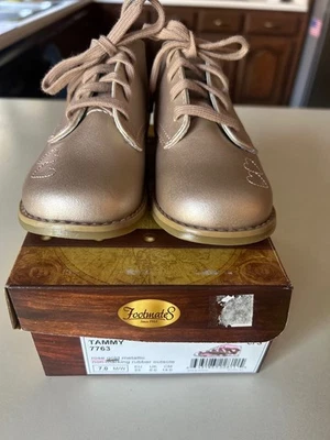 Footmate Todd  baby size 7  Rose Gold Classic Hard Bottom  Hi Top Dress New - Image 1 of 4