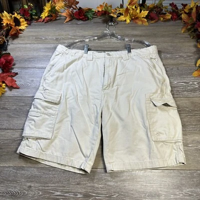 Pantalones Cortos Clearwater Talla 38-40 Marfil Carga Hombre Bolsillos Utilidad 10” Entrepierna Foto 1 de 4