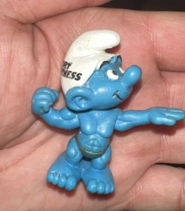 schtroumpf BodyBuilder . Sport finess Publicitaire .Très Rare 20417 Schleich - Imagen 1 de 5